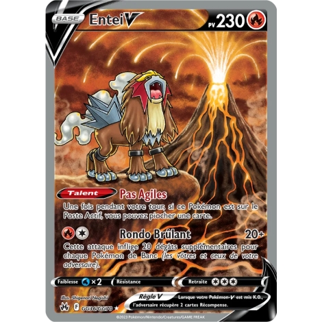 Découvrez Entei, carte Galerie de Galar ultra rare de la série Zénith Suprême