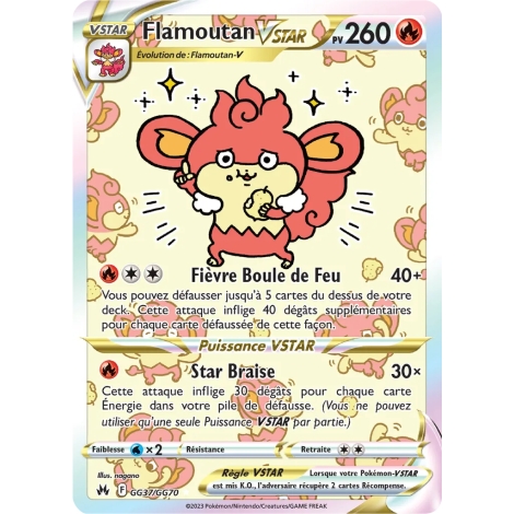 Flamoutan GG37/GG70 : Joyau Galerie de Galar ultra rare de l'extension Pokémon Zénith Suprême