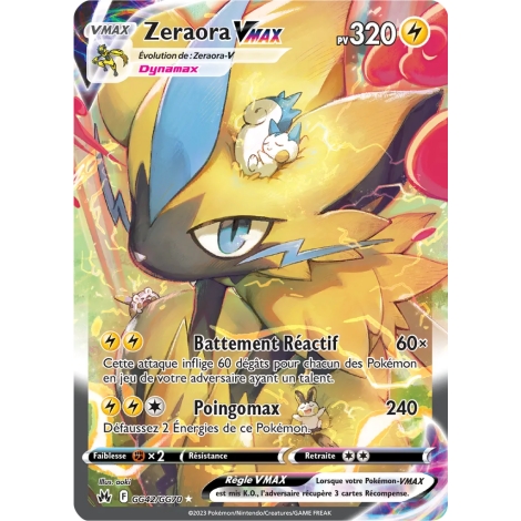 Carte Zeraora - Galerie de Galar ultra rare de Pokémon Zénith Suprême GG42/GG70