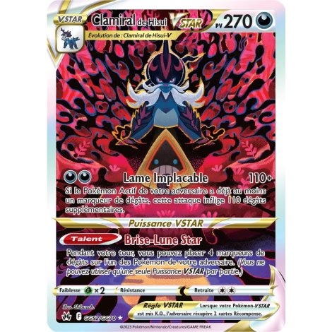 Découvrez Clamiral de Hisui, carte Galerie de Galar ultra rare de la série Zénith Suprême