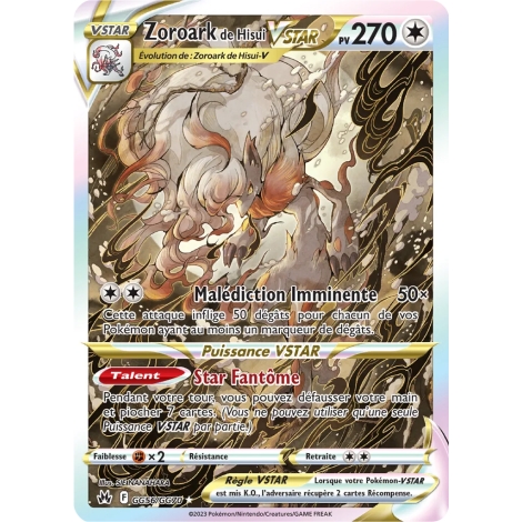 Découvrez Zoroark de Hisui, carte Galerie de Galar ultra rare de la série Zénith Suprême