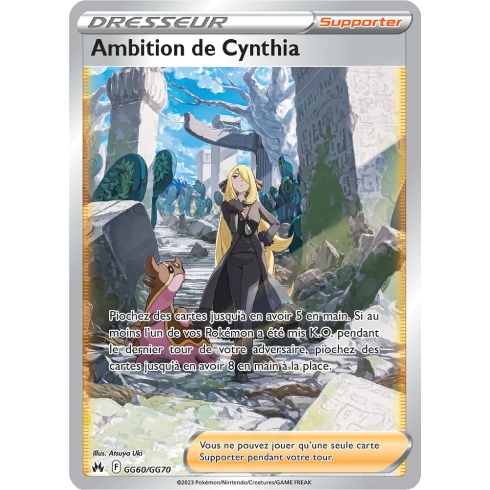 Carte Ambition de Cynthia - Galerie de Galar ultra rare de Pokémon Zénith Suprême GG60/GG70