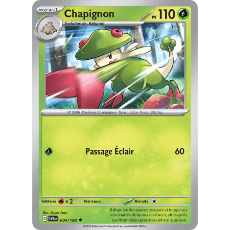 Carte Chapignon - Peu commune (Brillante) de Pokémon Écarlate et Violet 004/198
