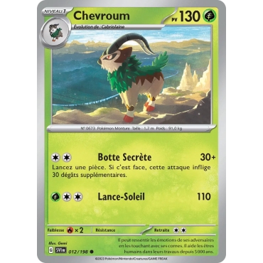 Découvrez Chevroum, carte Commune (Brillante) de la série Écarlate et Violet