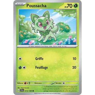 Carte Poussacha - Commune (Brillante) de Pokémon Écarlate et Violet 013/198