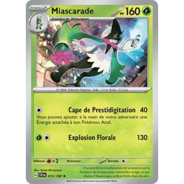 Miascarade, carte Rare (Brillante) de la série Écarlate et Violet