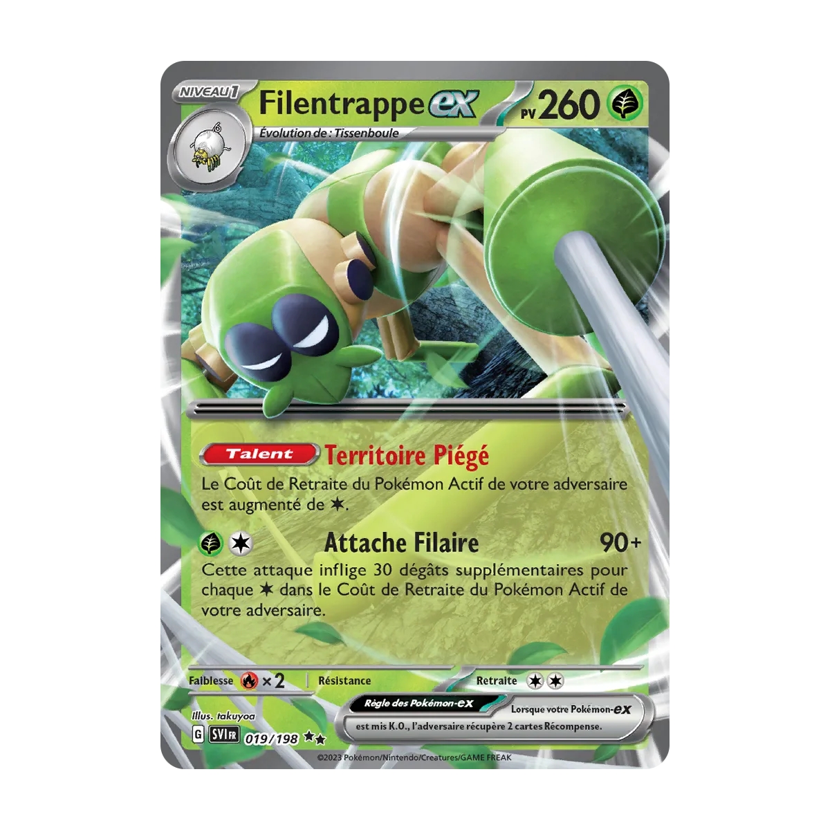 Carte Filentrappe - Double rare de Pokémon Écarlate et Violet 019/198