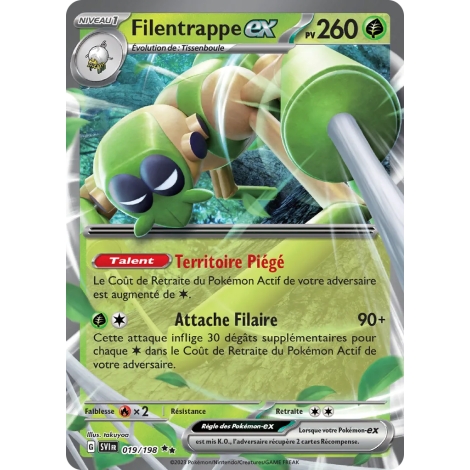 Carte Filentrappe - Double rare de Pokémon Écarlate et Violet 019/198