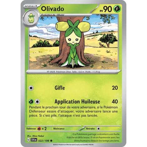 Carte Olivado - Commune (Brillante) de Pokémon Écarlate et Violet 022/198