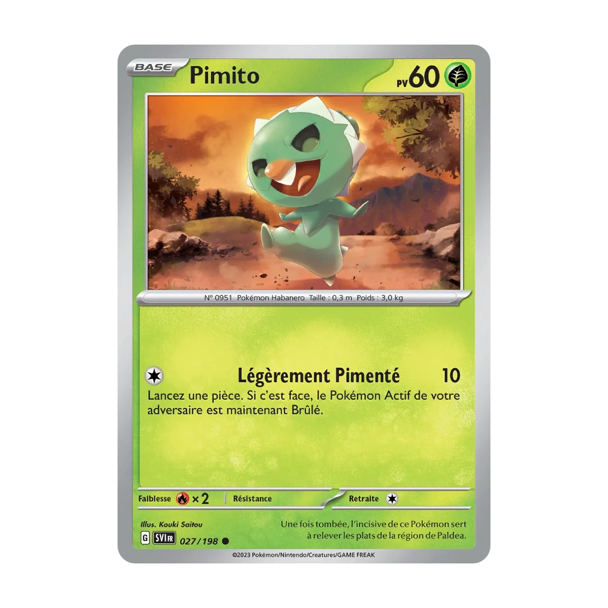 Carte Pimito - Commune (Brillante) de Pokémon Écarlate et Violet 027/198