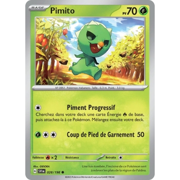 Découvrez Pimito, carte Commune (Brillante) de la série Écarlate et Violet