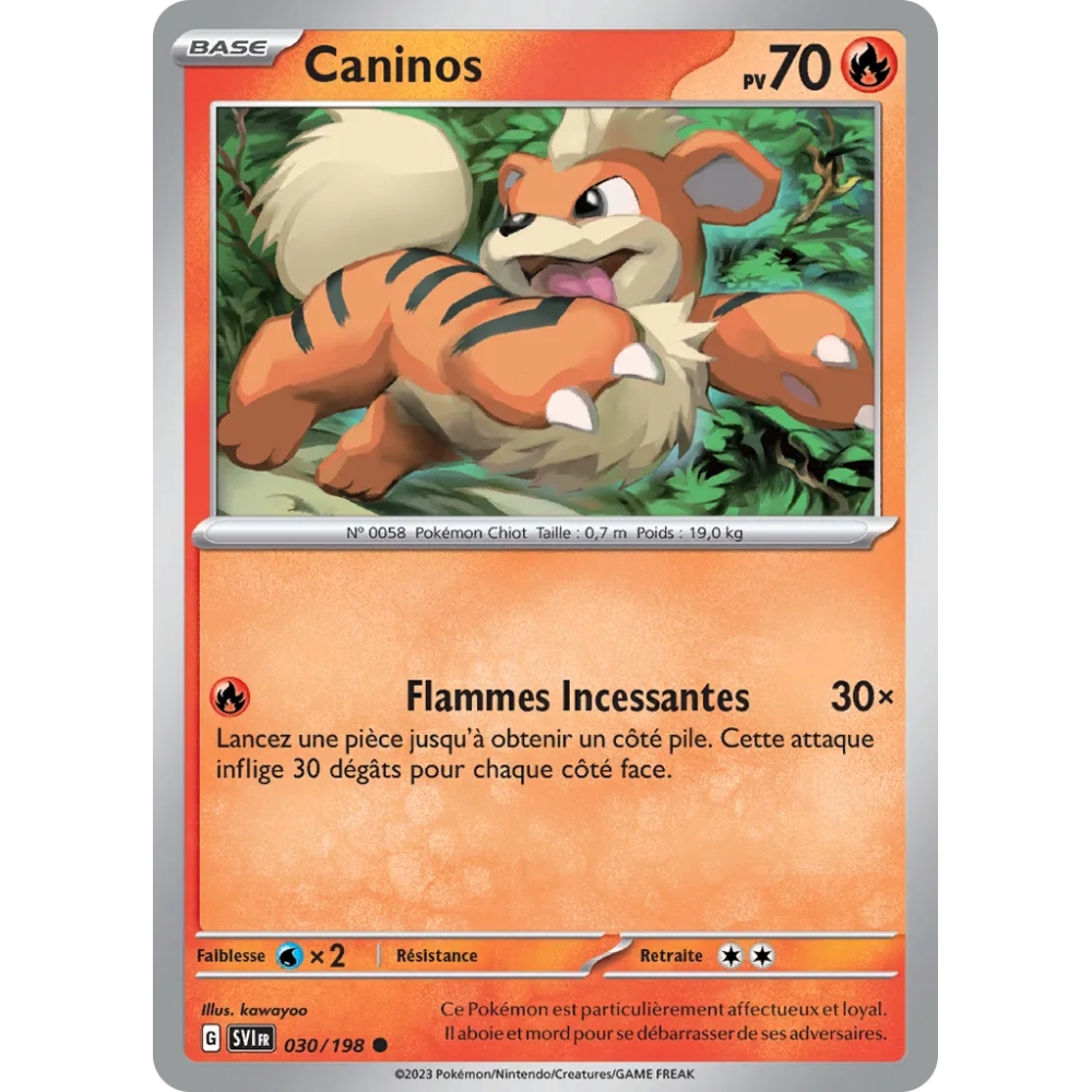 Carte Caninos - Commune (Brillante) de Pokémon Écarlate et Violet 030/198