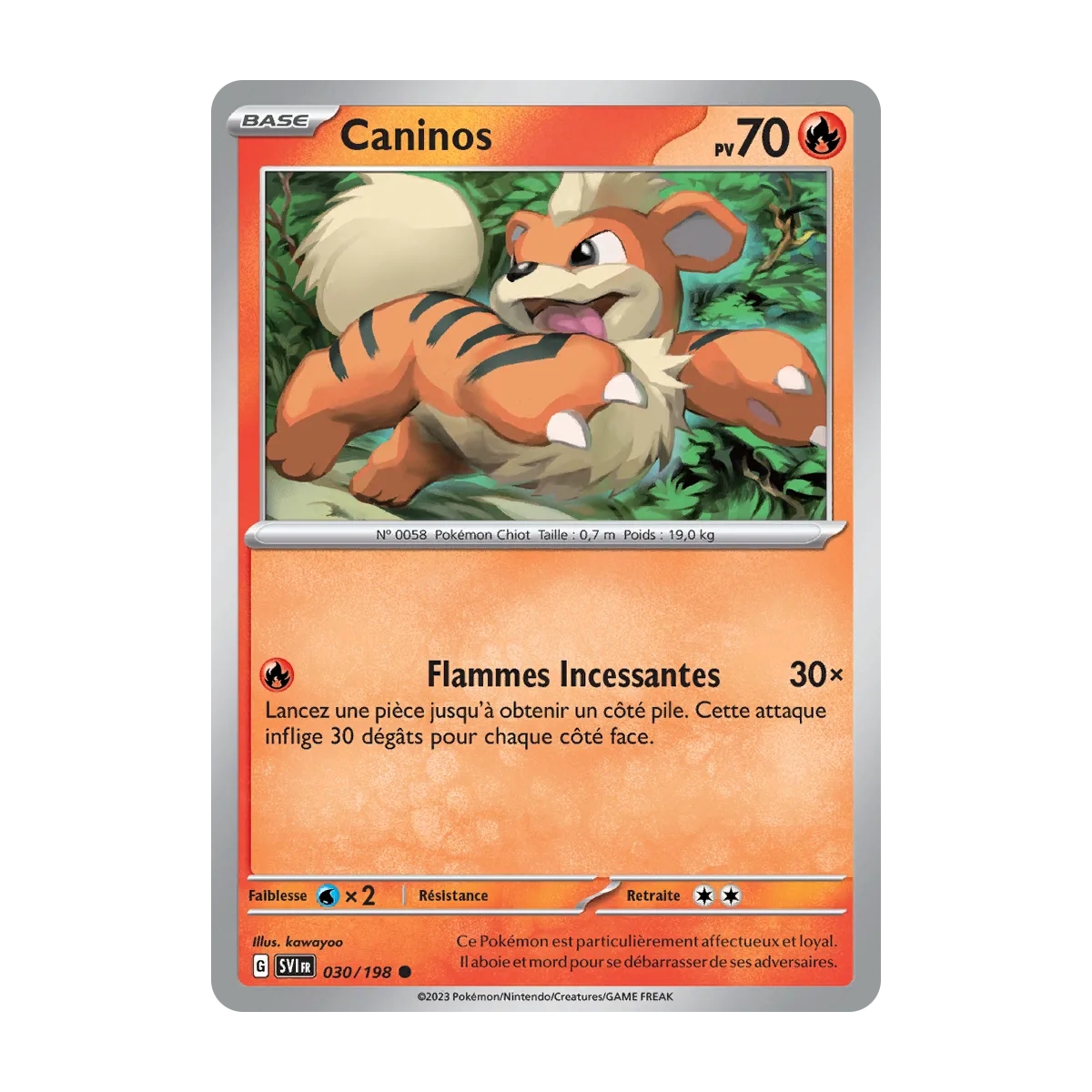 Carte Caninos - Commune (Brillante) de Pokémon Écarlate et Violet 030/198