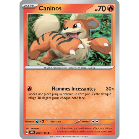 Carte Caninos - Commune (Brillante) de Pokémon Écarlate et Violet 030/198