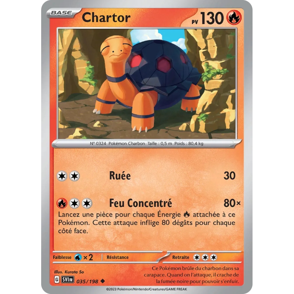 Chartor 035/198 : Joyau Peu commune (Brillante) de l'extension Pokémon Écarlate et Violet