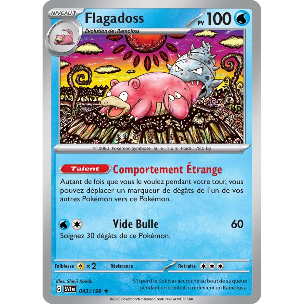 Carte Flagadoss Rare (Brillante) de Pokémon Écarlate et Violet 043/198