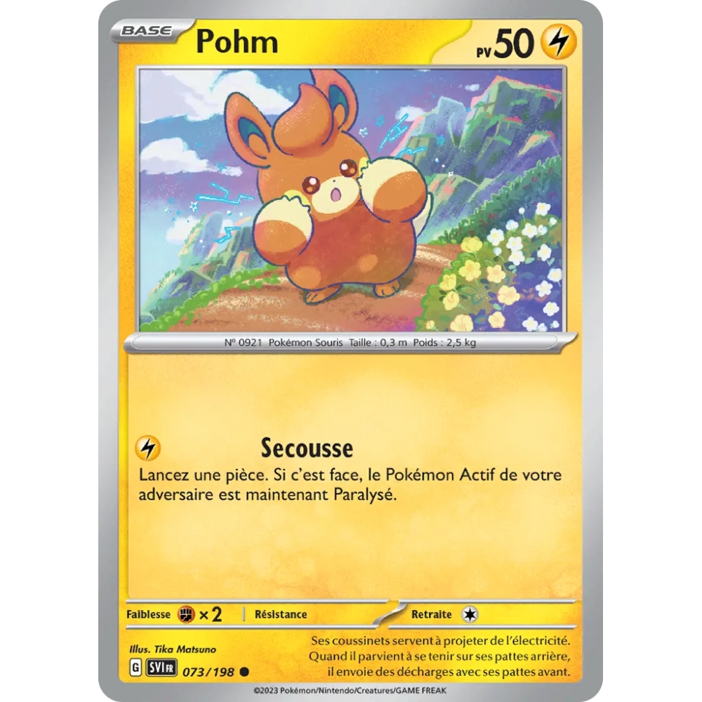 Carte Pohm - Commune (Brillante) de Pokémon Écarlate et Violet 073/198