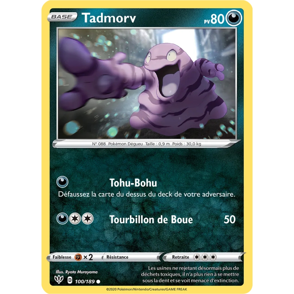 Tadmorv 100/189 : Joyau Commune (Brillante) de l'extension Pokémon Épée et Bouclier Ténèbres Embrasées