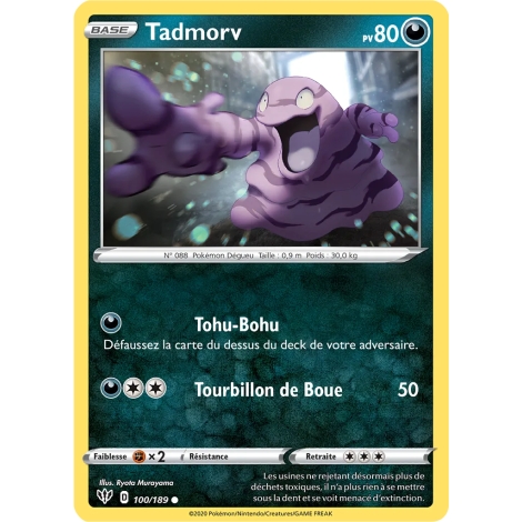 Tadmorv 100/189 : Joyau Commune (Brillante) de l'extension Pokémon Épée et Bouclier Ténèbres Embrasées