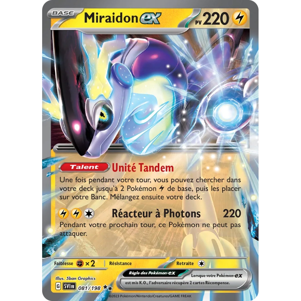 Carte Miraidon - Double rare de Pokémon Écarlate et Violet 081/198