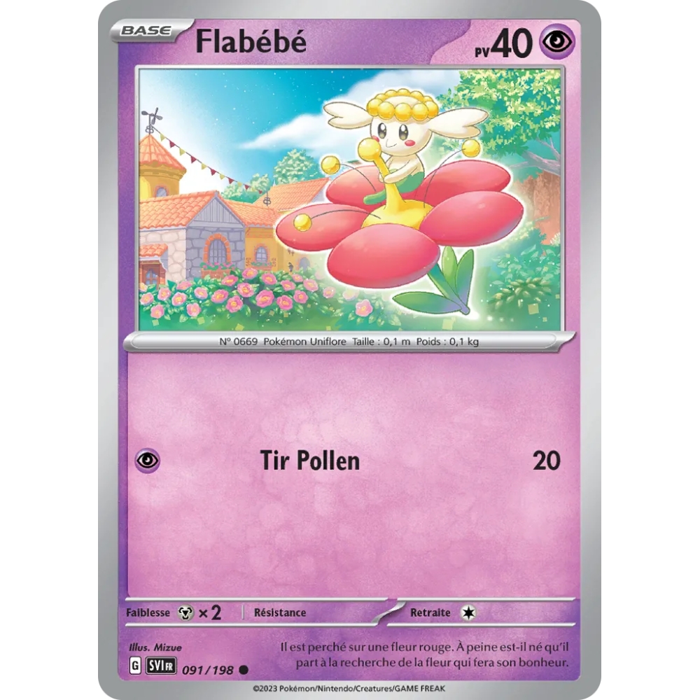 Carte Flabébé - Commune (Brillante) de Pokémon Écarlate et Violet 091/198