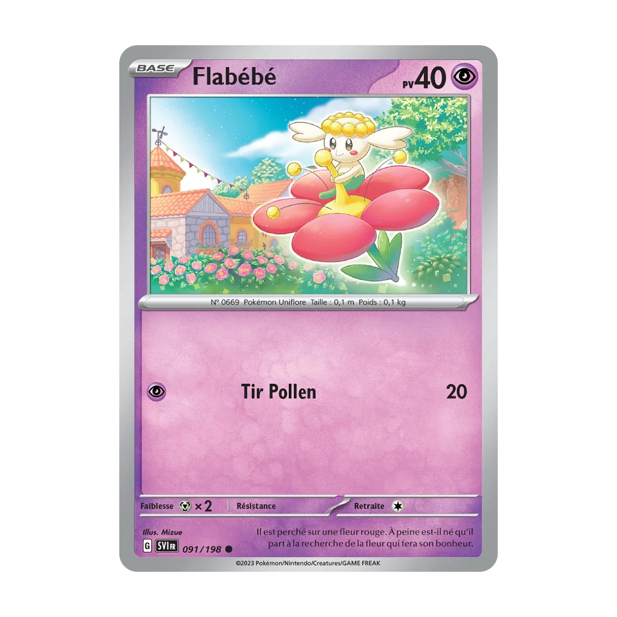 Carte Flabébé - Commune (Brillante) de Pokémon Écarlate et Violet 091/198