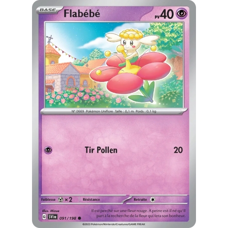 Carte Flabébé - Commune (Brillante) de Pokémon Écarlate et Violet 091/198