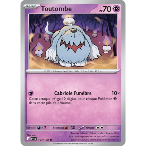 Carte Toutombe - Commune (Brillante) de Pokémon Écarlate et Violet 104/198