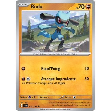 Riolu, carte Commune (Brillante) de la série Écarlate et Violet