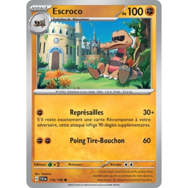 Découvrez Escroco, carte Commune (Brillante) de la série Écarlate et Violet