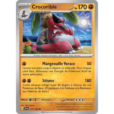 Carte Crocorible - Peu commune (Brillante) de Pokémon Écarlate et Violet 117/198