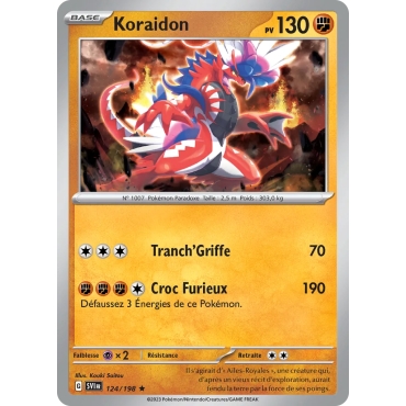 Koraidon, carte Rare (Brillante) de la série Écarlate et Violet