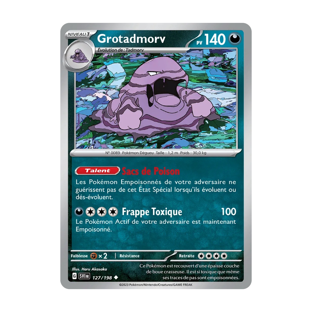 Carte Grotadmorv - Peu commune (Brillante) de Pokémon Écarlate et Violet 127/198