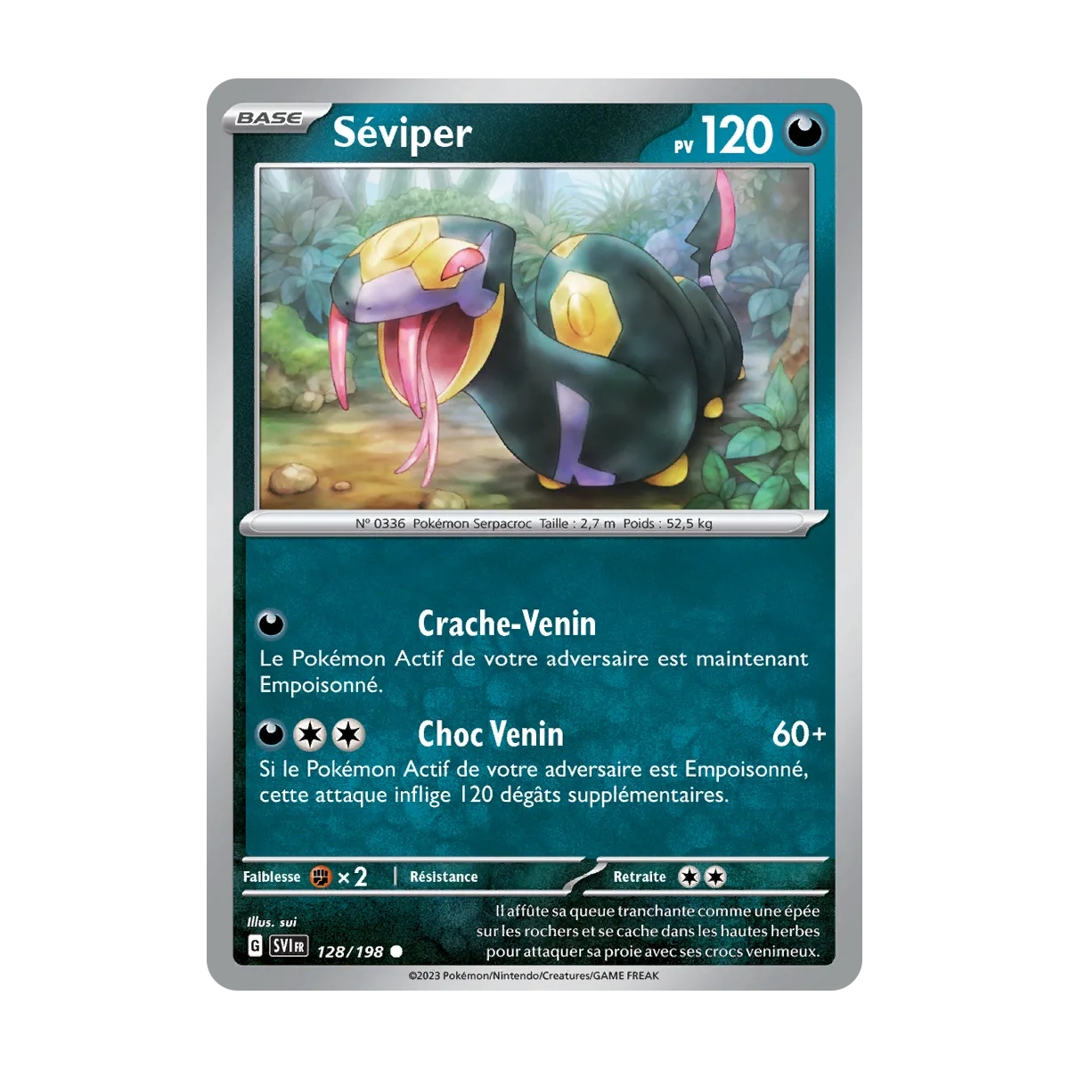 Carte Séviper - Commune (Brillante) de Pokémon Écarlate et Violet 128/198