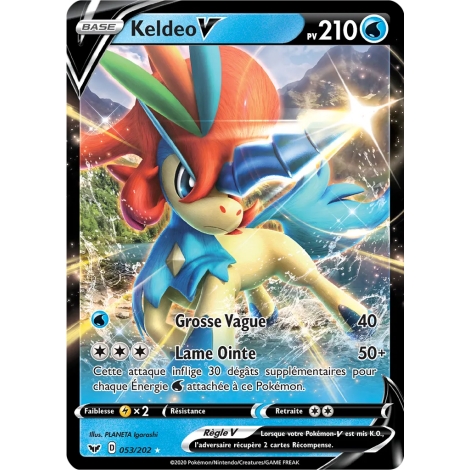 Keldeo 053/202 : Joyau Holographique rare V de l'extension Pokémon Épée et Bouclier