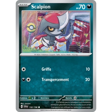 Scalpion, carte Commune (Brillante) de la série Écarlate et Violet