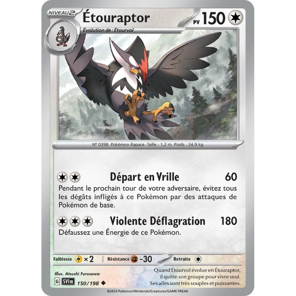 Étouraptor (Brillante) de Pokémon Écarlate et Violet 150/198
