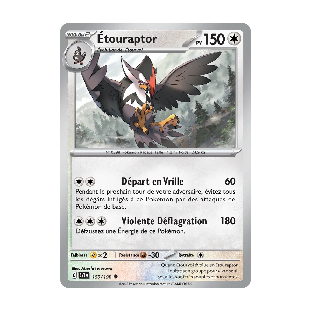 Étouraptor (Brillante) de Pokémon Écarlate et Violet 150/198