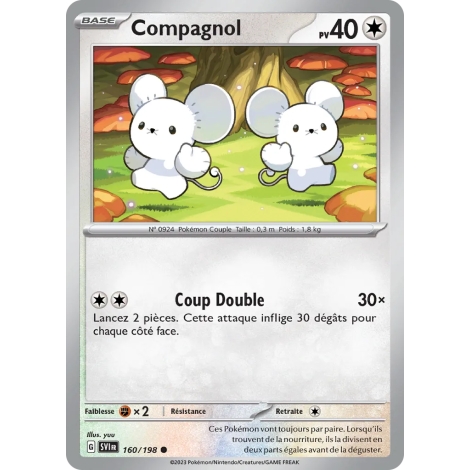 Compagnol 160/198 : Joyau Commune (Brillante) de l'extension Pokémon Écarlate et Violet