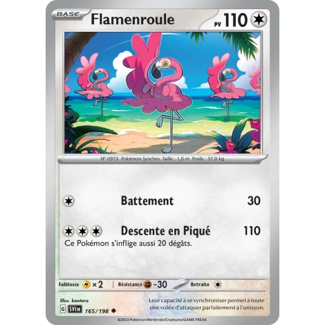 Carte Flamenroule - Peu commune (Brillante) de Pokémon Écarlate et Violet 165/198