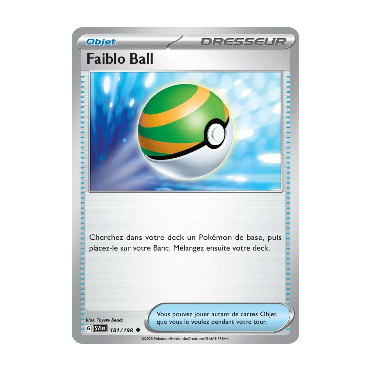 Carte Faiblo Ball - Peu commune (Brillante) de Pokémon Écarlate et Violet 181/198