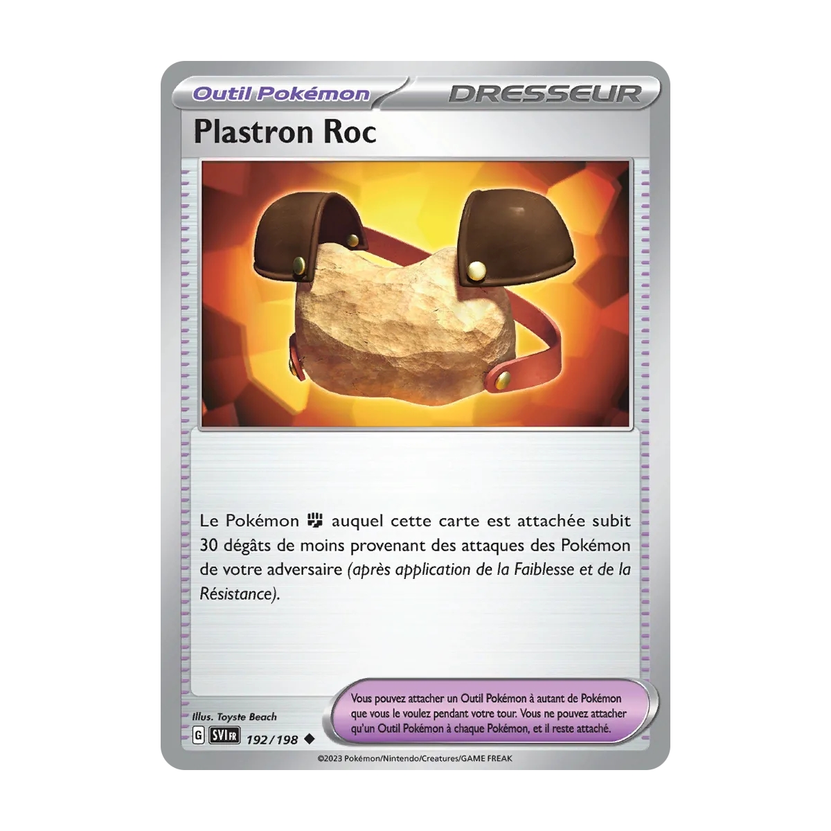 Plastron Roc 192/198 : Joyau Peu commune (Brillante) de l'extension Pokémon Écarlate et Violet