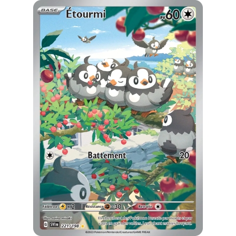 Carte Étourmi - Illustration rare de Pokémon Écarlate et Violet 221/198