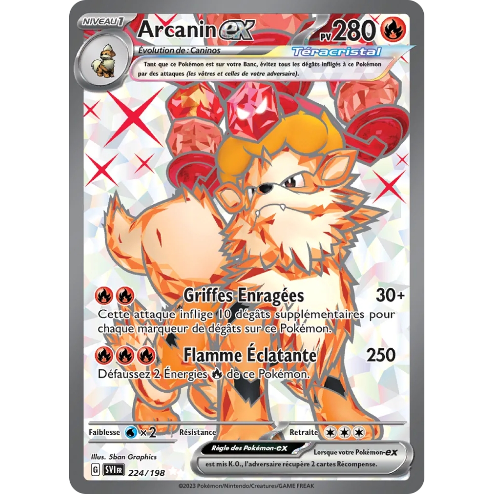 Arcanin 224/198 : Joyau Ultra rare de l'extension Pokémon Écarlate et Violet