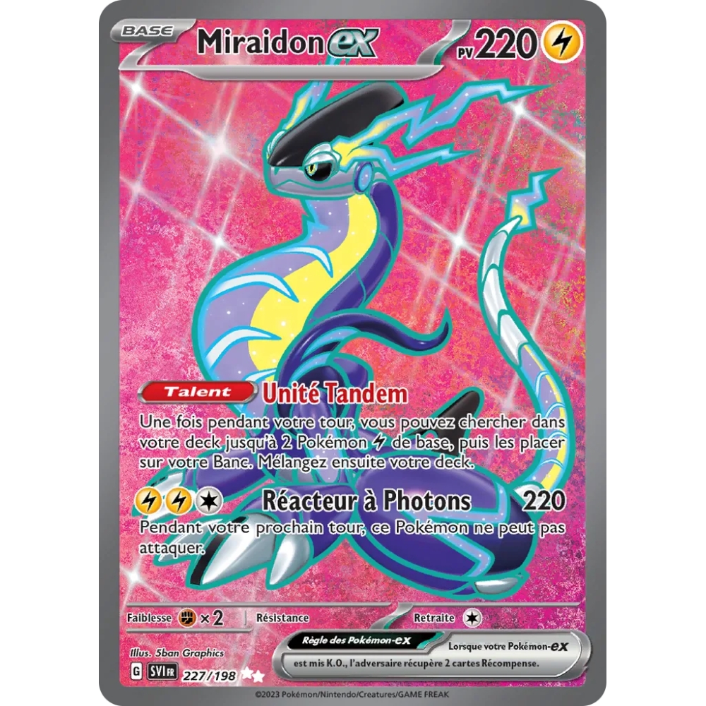 Carte Miraidon - Ultra rare de Pokémon Écarlate et Violet 227/198