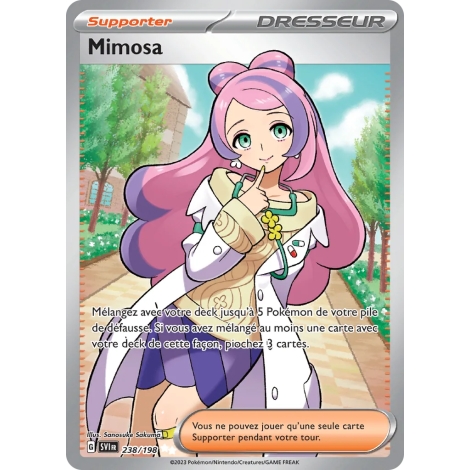 Découvrez Mimosa, carte Ultra rare de la série Écarlate et Violet
