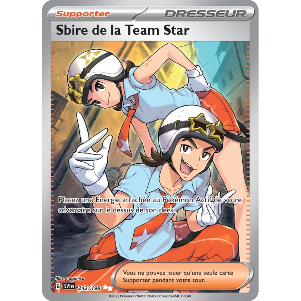 Carte Sbire de la Team Star - Ultra rare de Pokémon Écarlate et Violet 242/198