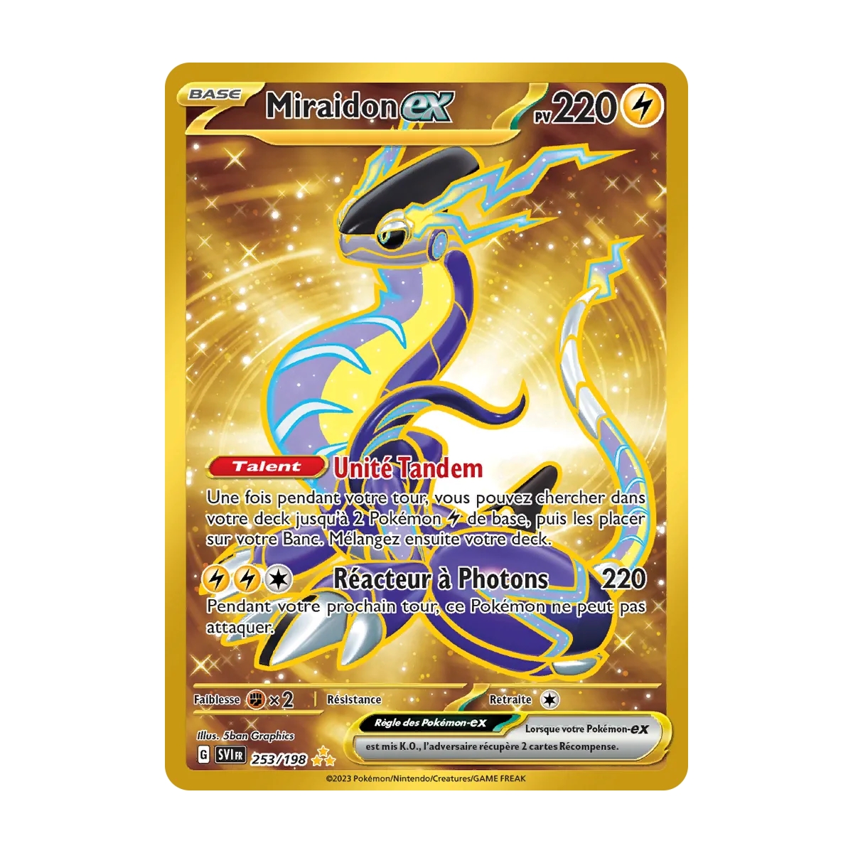 Miraidon 253/198 : Joyau Hyper rare de l'extension Pokémon Écarlate et Violet