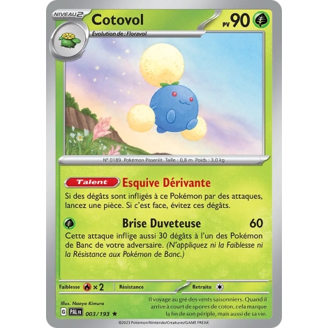 Cotovol carte Rare (Brillante) Écarlate et Violet Évolutions à Paldea