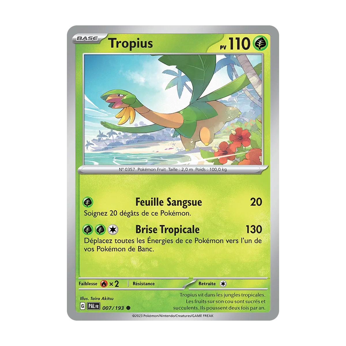 Tropius (Brillante) de la série Écarlate et Violet Évolutions à Paldea